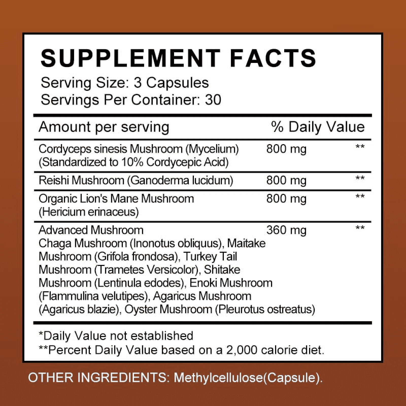 MULITTEA MUSHROOM SUPPLEMENT MUSHROOM COMPLEX CAPSULE 2760MG SUPPORT IMMUNE SYSTEM BRAIN FOCUS MEMORY 2 PACK