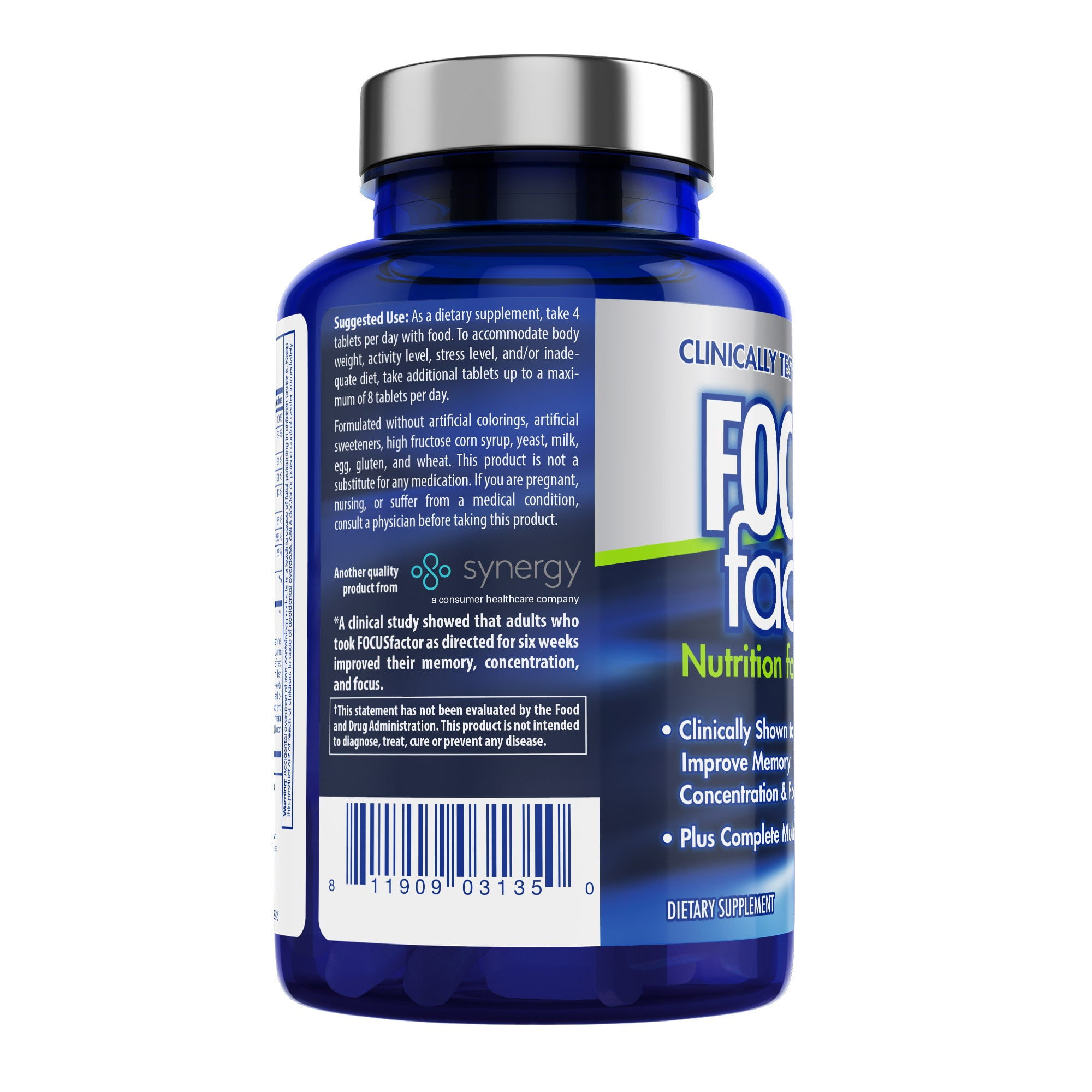 FOCUSFACTOR BRAIN NUTRITION DIETARY SUPPLEMENT 180 TABLETS FOR ENHANCED COGNITIVE HEALTH