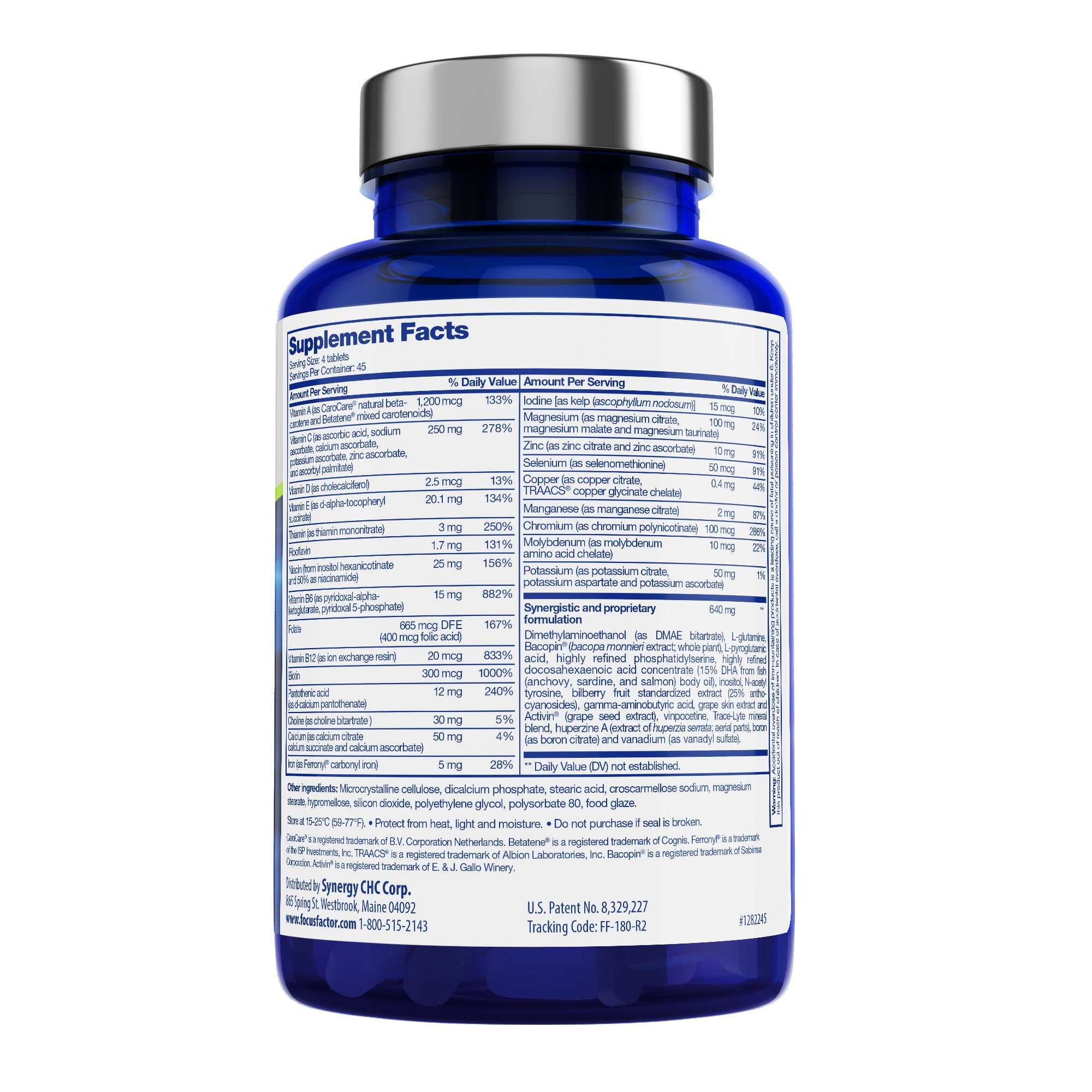 FOCUSFACTOR BRAIN NUTRITION DIETARY SUPPLEMENT 180 TABLETS FOR ENHANCED COGNITIVE HEALTH
