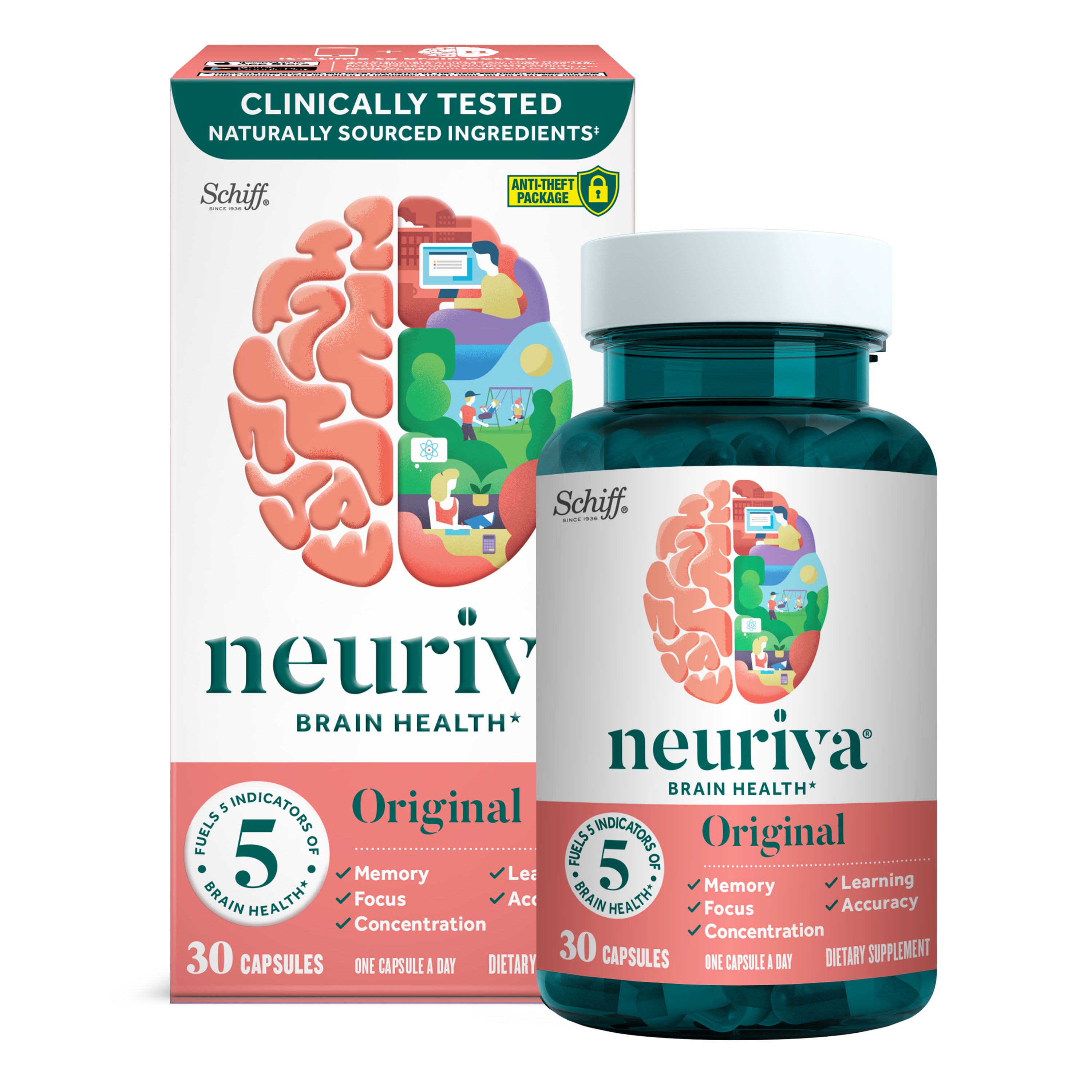 NEURIVA BRAIN PERFORMANCE 30 CT - PACK OF 4 - BOOST MENTAL PERFORMANCE