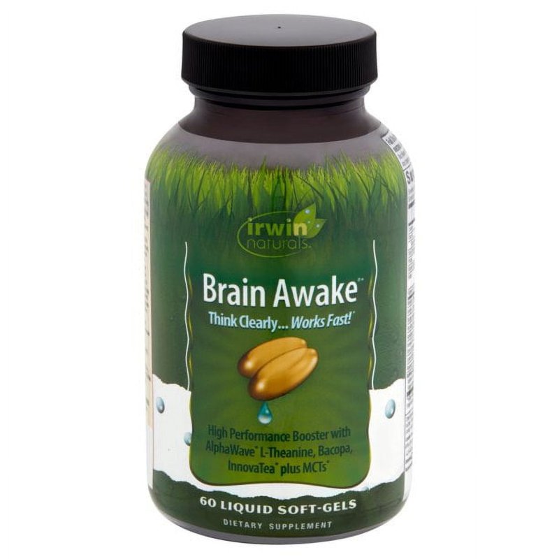 IRWIN NATURALS BRAIN AWAKE HIGH PERFORMANCE BOOSTER SOFTGELS 60 CT - PACK OF 6