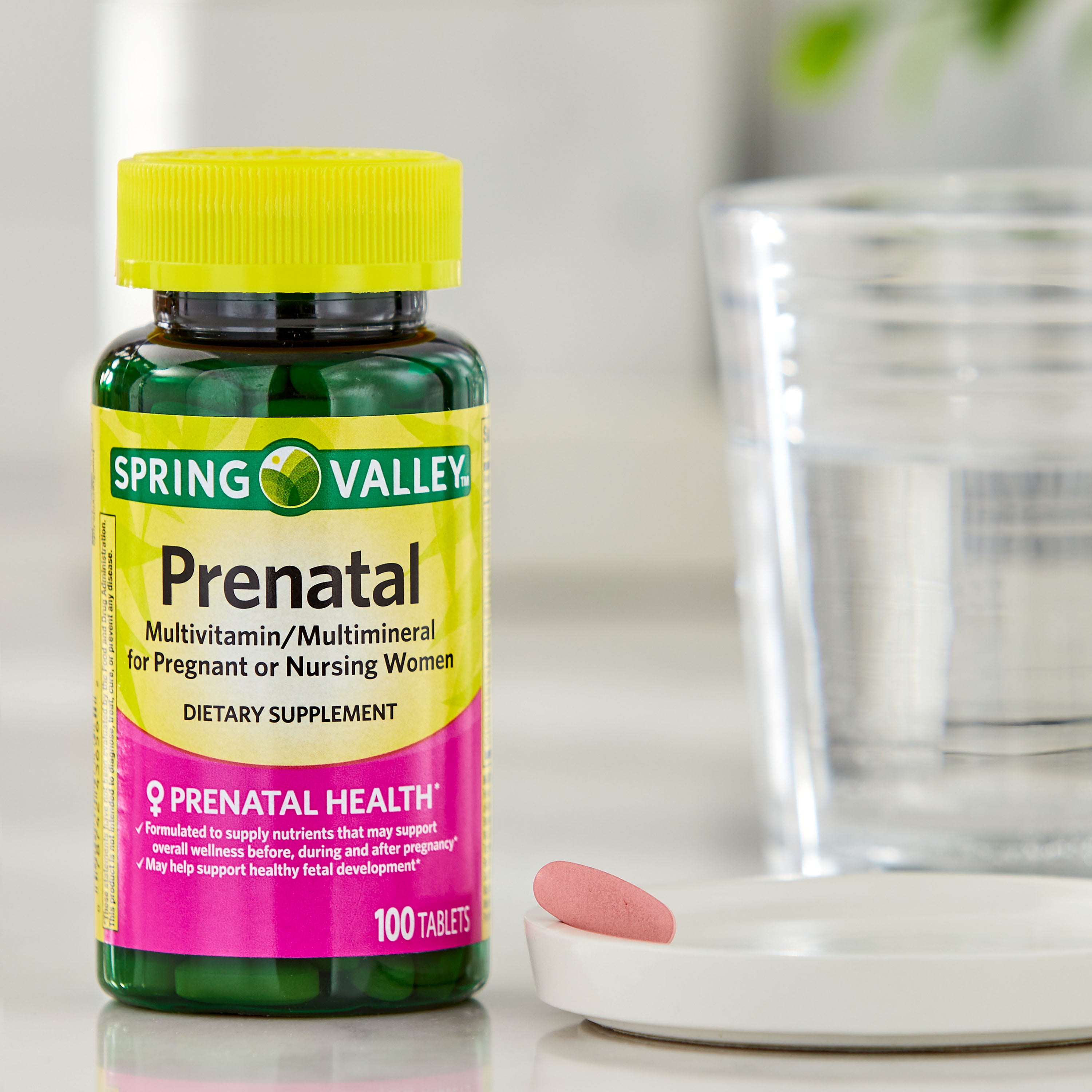 SPRING VALLEY PRENATAL MULTIVITAMIN MULTIMINERAL TABLETS 100 COUNT FOR PREGNANT AND NURSING WOMEN - DIETARY SUPPLEMENT