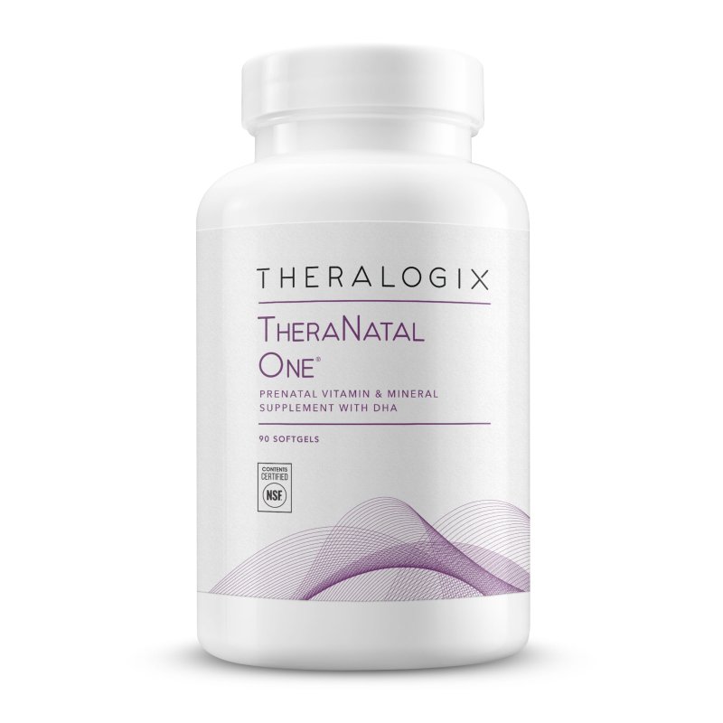 THERALOGIX THERANATAL ONE PRENATAL VITAMIN 90-DAY SUPPLY DHA VITAMIN D3 METHYLATED FOLATE IRON HEALTHY PREGNANCY NSF CERTIFIED 90 SOFTGELS.