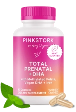 PINK STORK PRENATAL VITAMINS DHA FOLATE 60 CAPSULES 1 MONTH SUPPLY