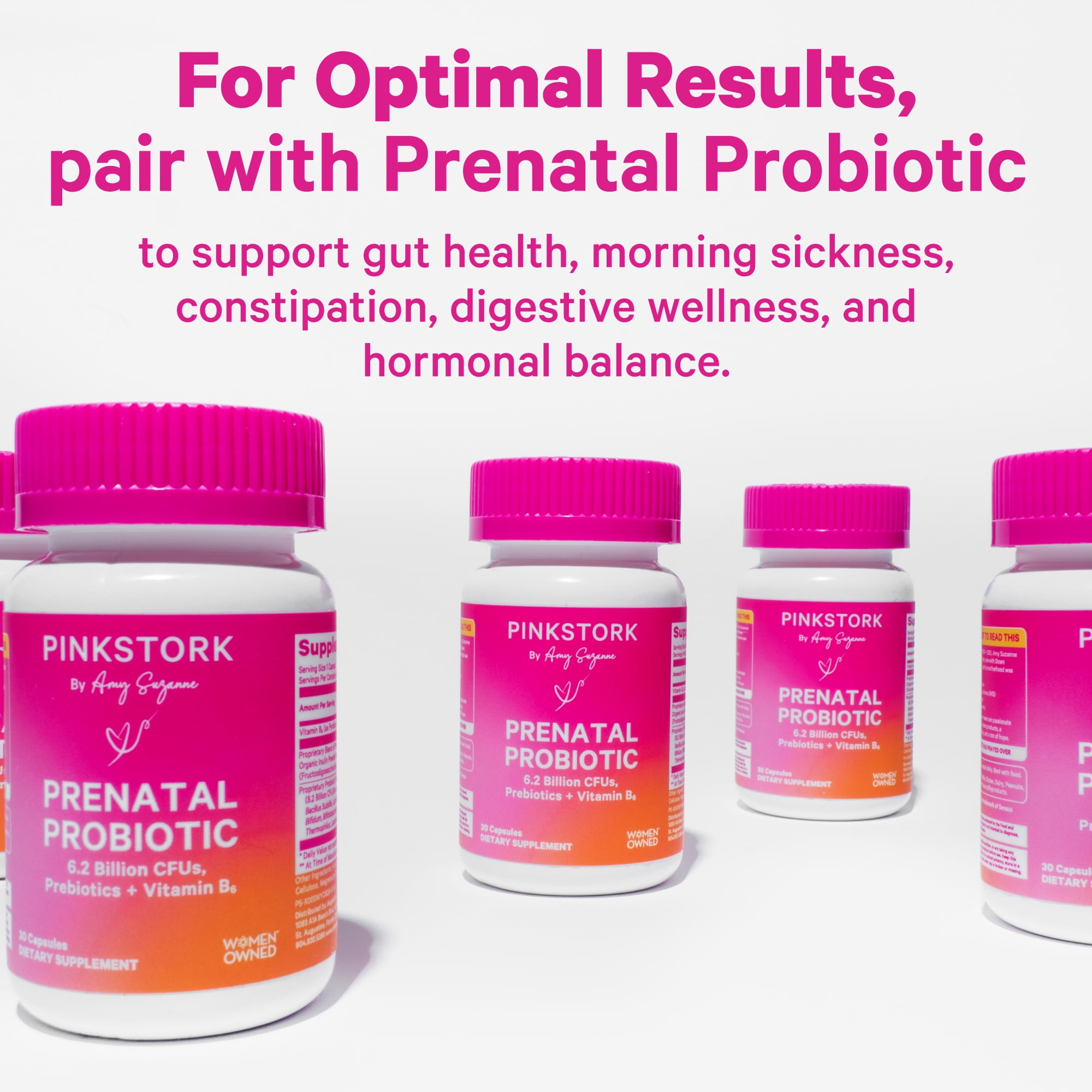 PINK STORK PRENATAL VITAMINS DHA FOLATE 60 CAPSULES 1 MONTH SUPPLY
