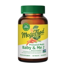MEGAFOOD BABY & ME 2 PRENATAL MULTI VITAMINS CHOLINE METHYL FOLATE IRON DR FORMULATED GLUTEN FREE VEGETARIAN 60 TABLETS 30 SERVINGS