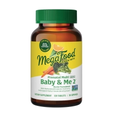MEGAFOOD BABY AND ME 2 PRENATAL VITAMIN MINERALS FOLATE FOLIC ACID CHOLINE IRON IODINE VITAMIN C D 120 MINI TABS 30 SERVINGS