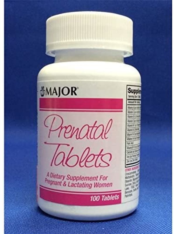 MAJOR PRENATAL VITAMIN SUPPLEMENT - 100 TABLETS BOTTLE