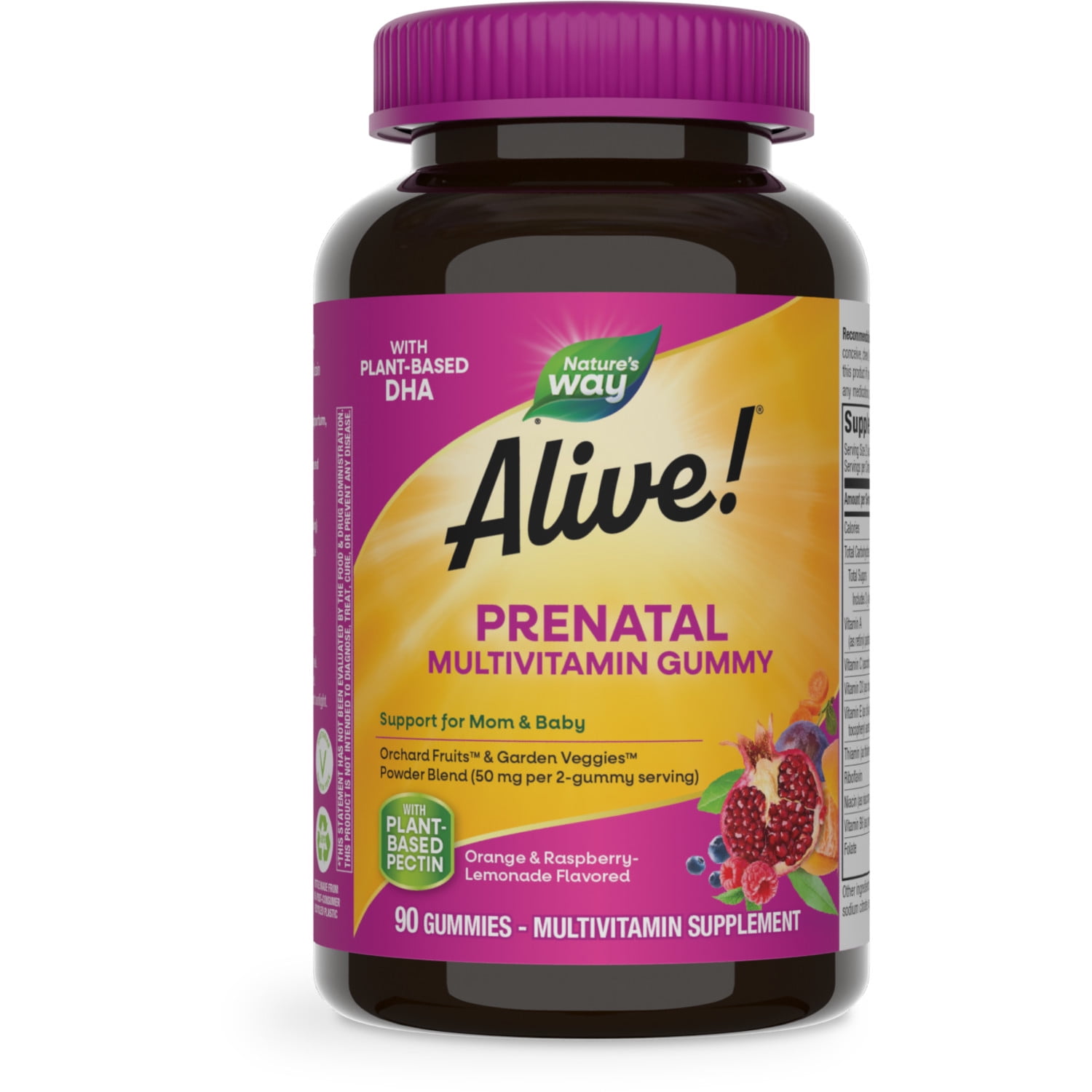 NATURE’S WAY ALIVE PRENATAL MULTIVITAMIN GUMMY WOMEN PLANT-BASED DHA 90CT