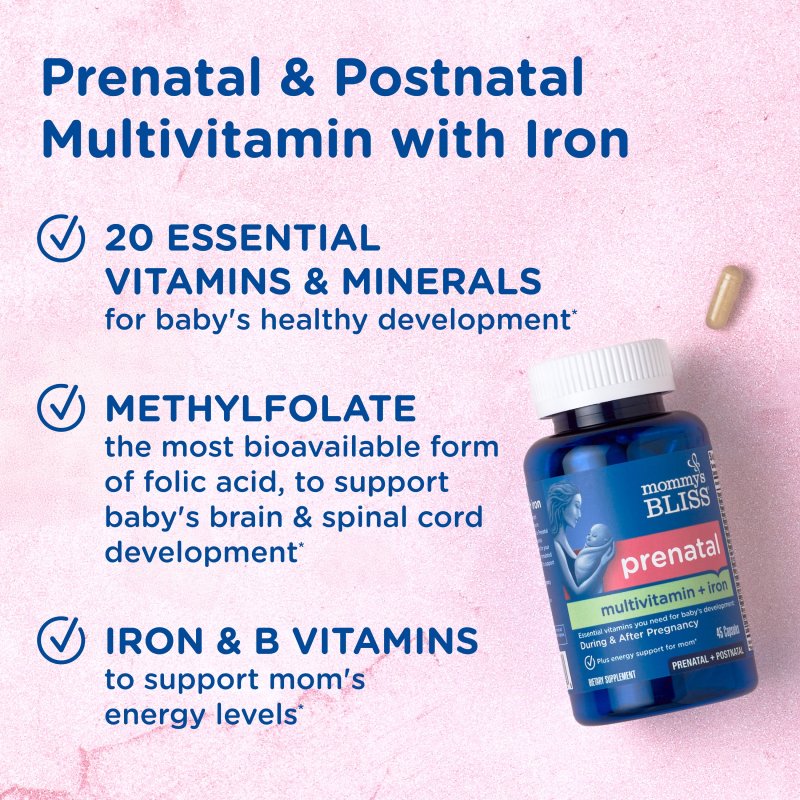 MOMMYS BLISS PRENATAL MULTIVITAMIN PLUS IRON 45 CAPS