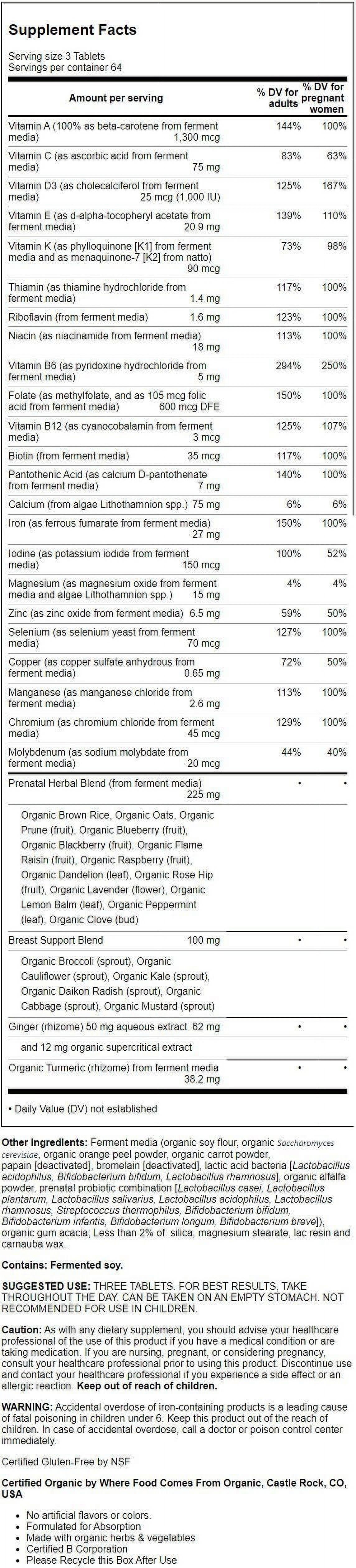 NEW CHAPTER PERFECT PRENATAL MULTIVITAMIN 192 COUNT TABLETS