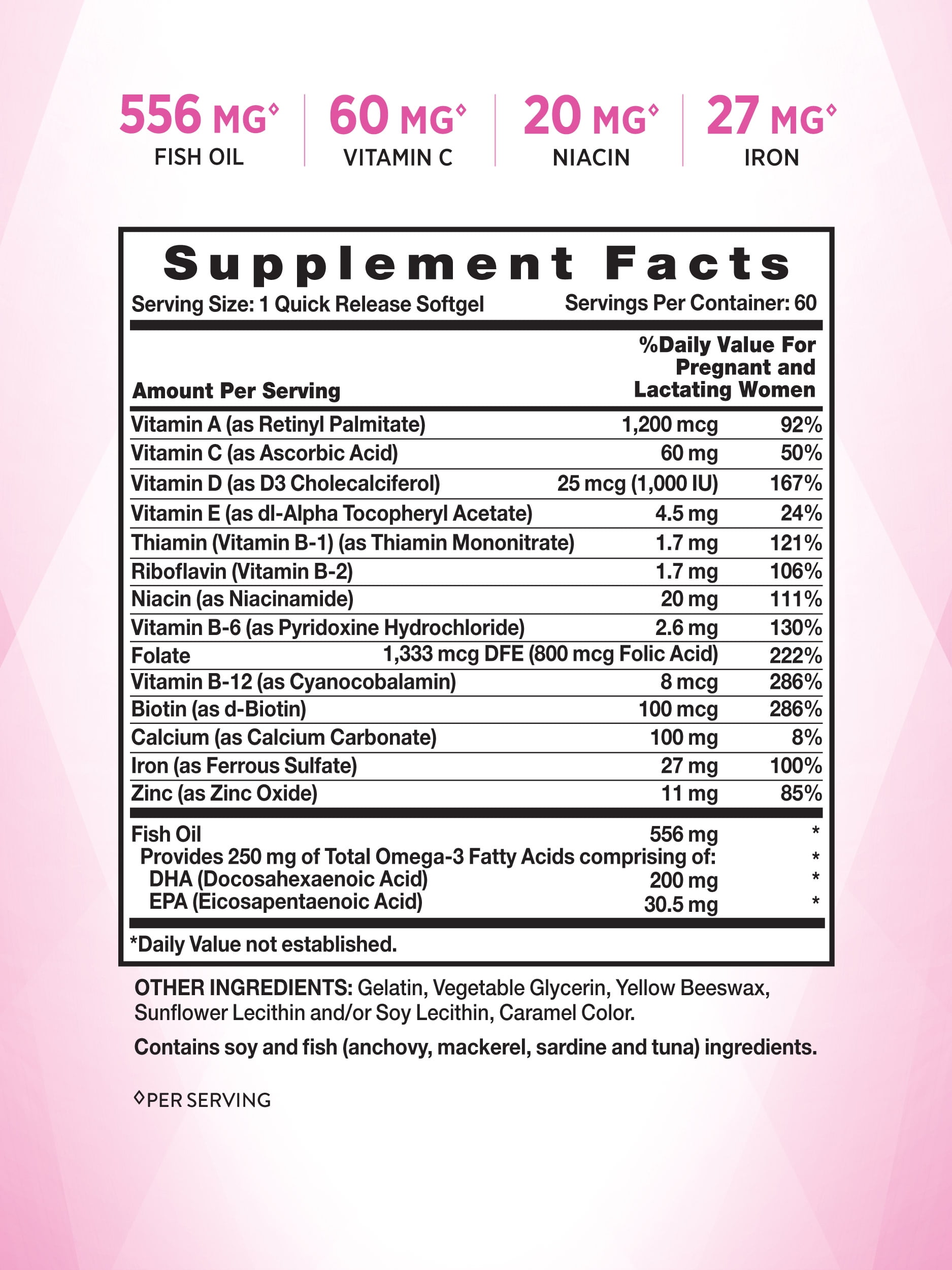 NATURE'S TRUTH PRENATAL VITAMINS DHA FOLIC ACID 60 SOFTGELS