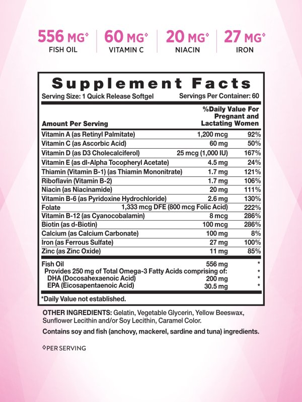 NATURE'S TRUTH PRENATAL VITAMINS DHA FOLIC ACID 60 SOFTGELS