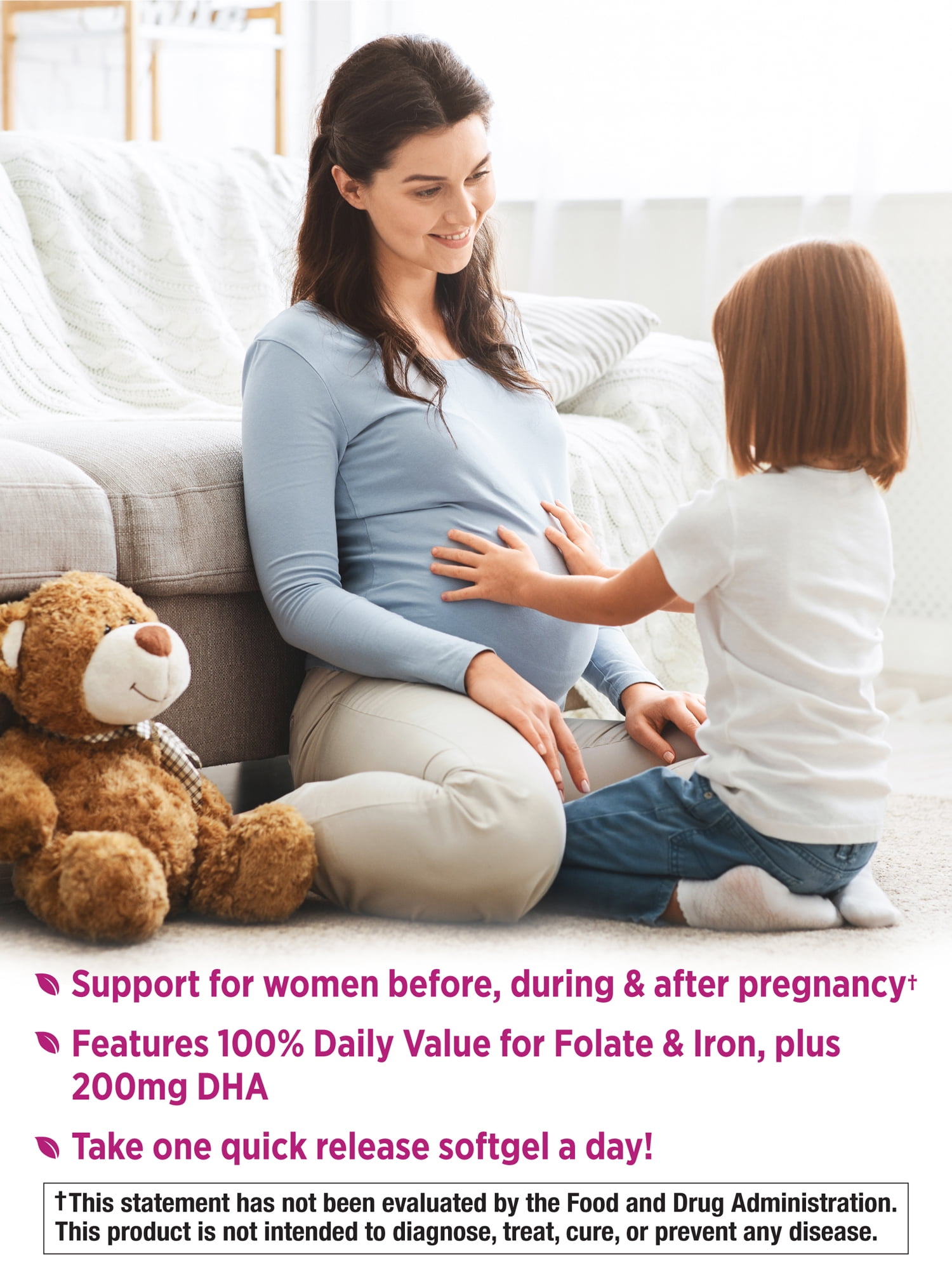 NATURE'S TRUTH PRENATAL VITAMINS DHA FOLIC ACID 60 SOFTGELS