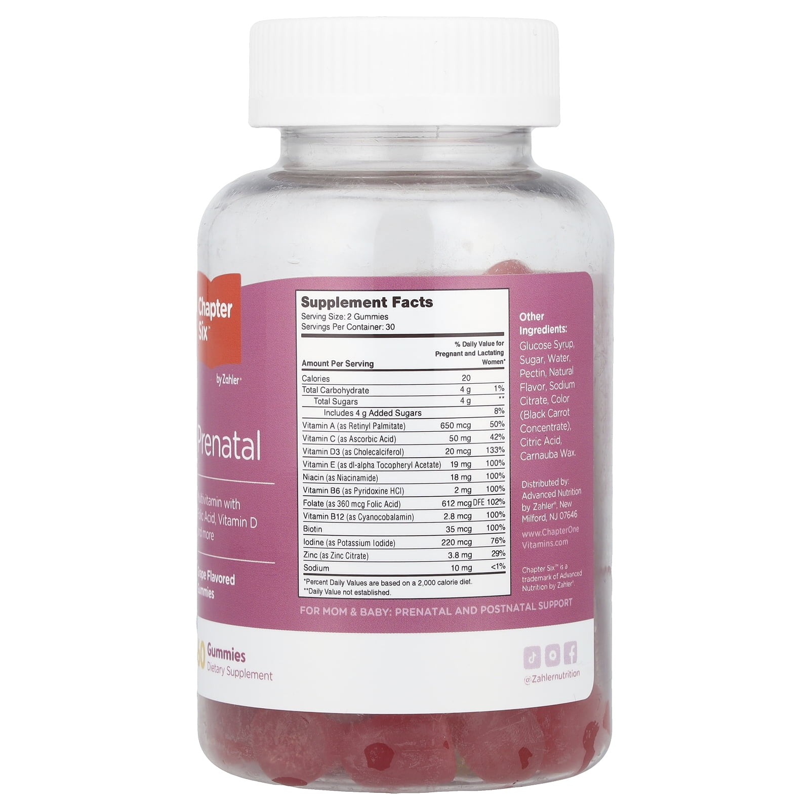 CHAPTER SIX PRENATAL GRAPE 60 GUMMIES FOR HEALTHY PREGNANCY AND NUTRITION