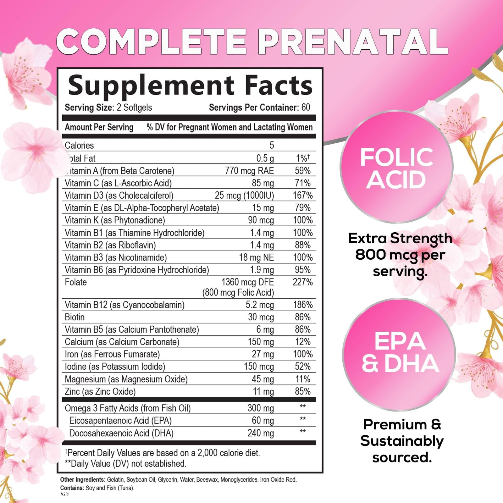 HELLO LOVELY PRENATAL MULTIVITAMIN VITAMINAS DE EMBARAZO ULTRA FUERTES PARA MUJERES CON ÁCIDO FóLICO HIERRO DHA VITAMINA C E SUPLEMENTO PRENATAL PARA APOYO NUTRICIONAL DIARIO 120 CáPSULAS BLANDAS