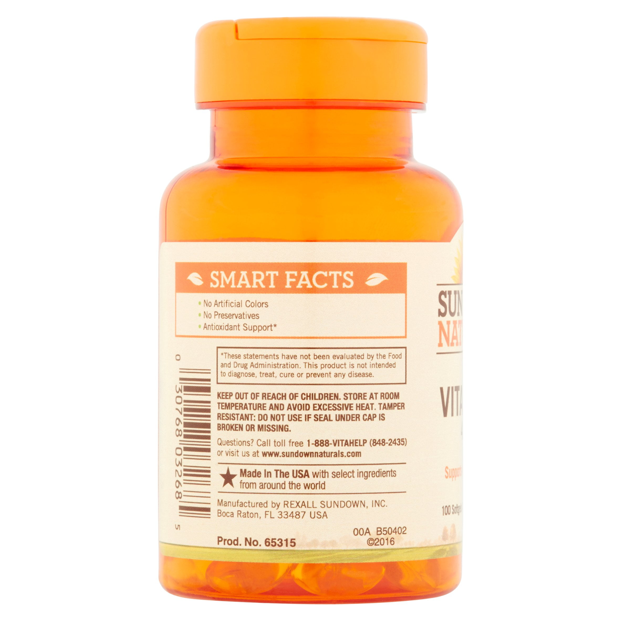 SUNDOWN VITAMIN E 400 IU SOFTGELS 100 COUNT FOR HEALTH AND WELLNESS