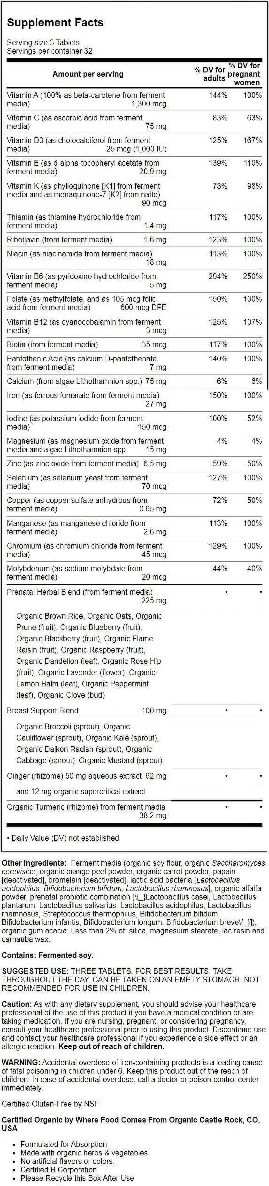 NEW CHAPTER ADVANCED PERFECT PRENATAL MULTIVITAMIN 96 VEG TABS FOR HEALTH AND WELLNESS