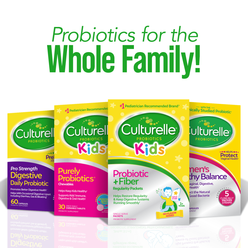 CULTURELLE KIDS PROBIOTIC PLUS FIBER PROBIOTIC SUPPLEMENT FOR KIDS 3 PLUS MONTHS 24 PACKETS