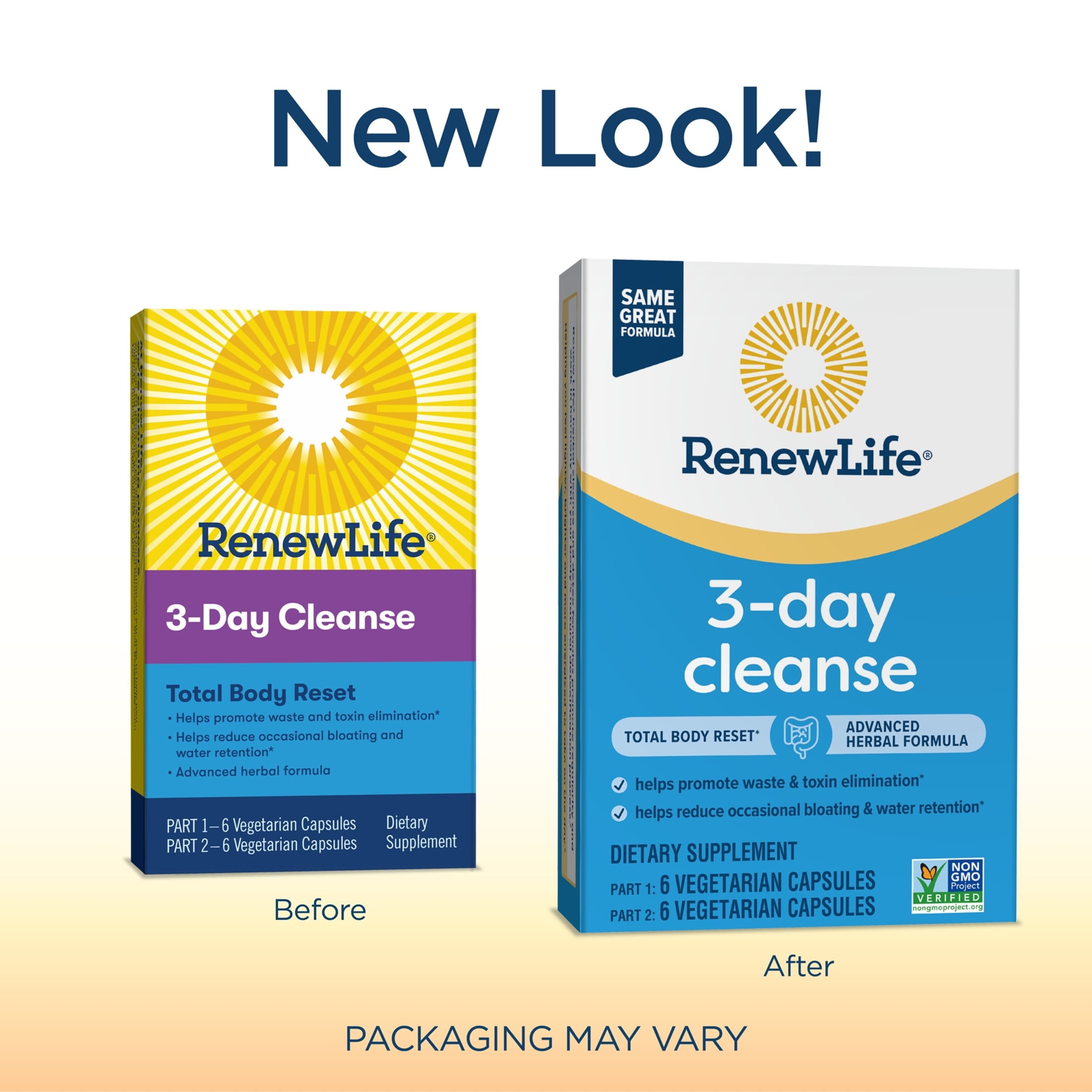 RENEW LIFE 3 DAY CLEANSE TOTAL BODY RESET CAPSULES 12 COUNT