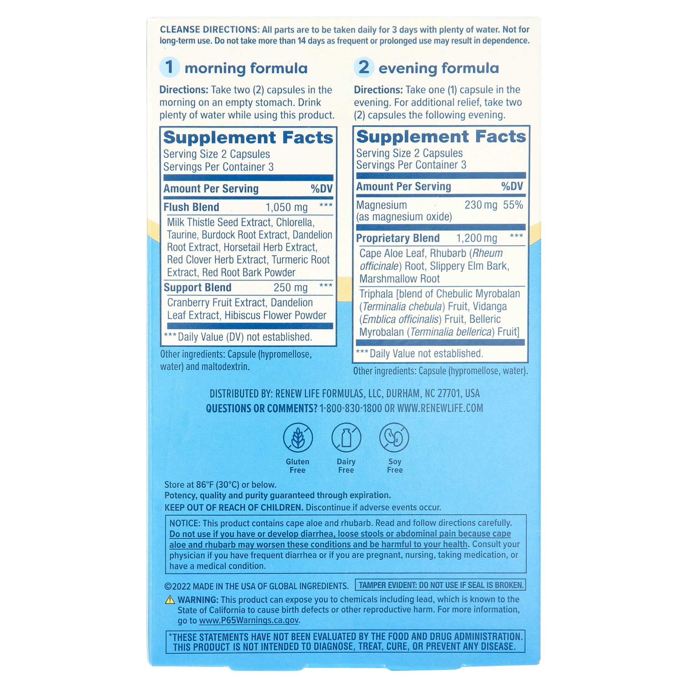 RENEW LIFE 3 DAY CLEANSE TOTAL BODY RESET CAPSULES 12 COUNT