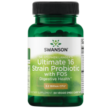 SWANSON DR. STEPHEN LANGER ULTIMATE 16 STRAIN PROBIOTIC PREBIOTIC FOS VEG CAPS 3.2B CFU 60 COUNT.