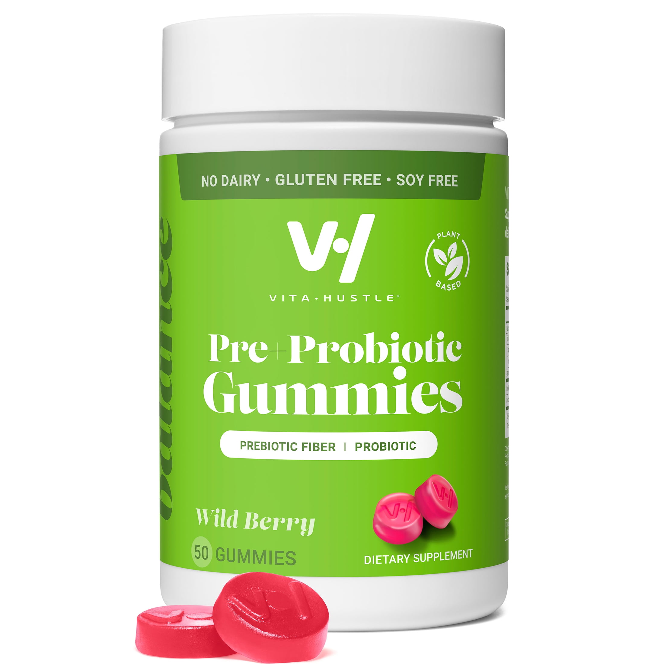 VITAHUSTLE BERRY FLAVORED PREBIOTIC PROBIOTIC GUMMY 500 CFU 50 COUNT