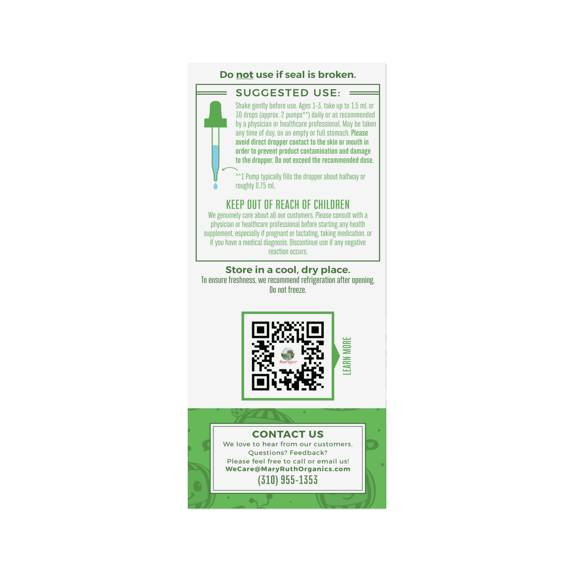 MARYRUTH COCOMELON TODDLER PROBIOTIC LIQUID DROPS ORGANIC 1 FL OZ FOR KIDS