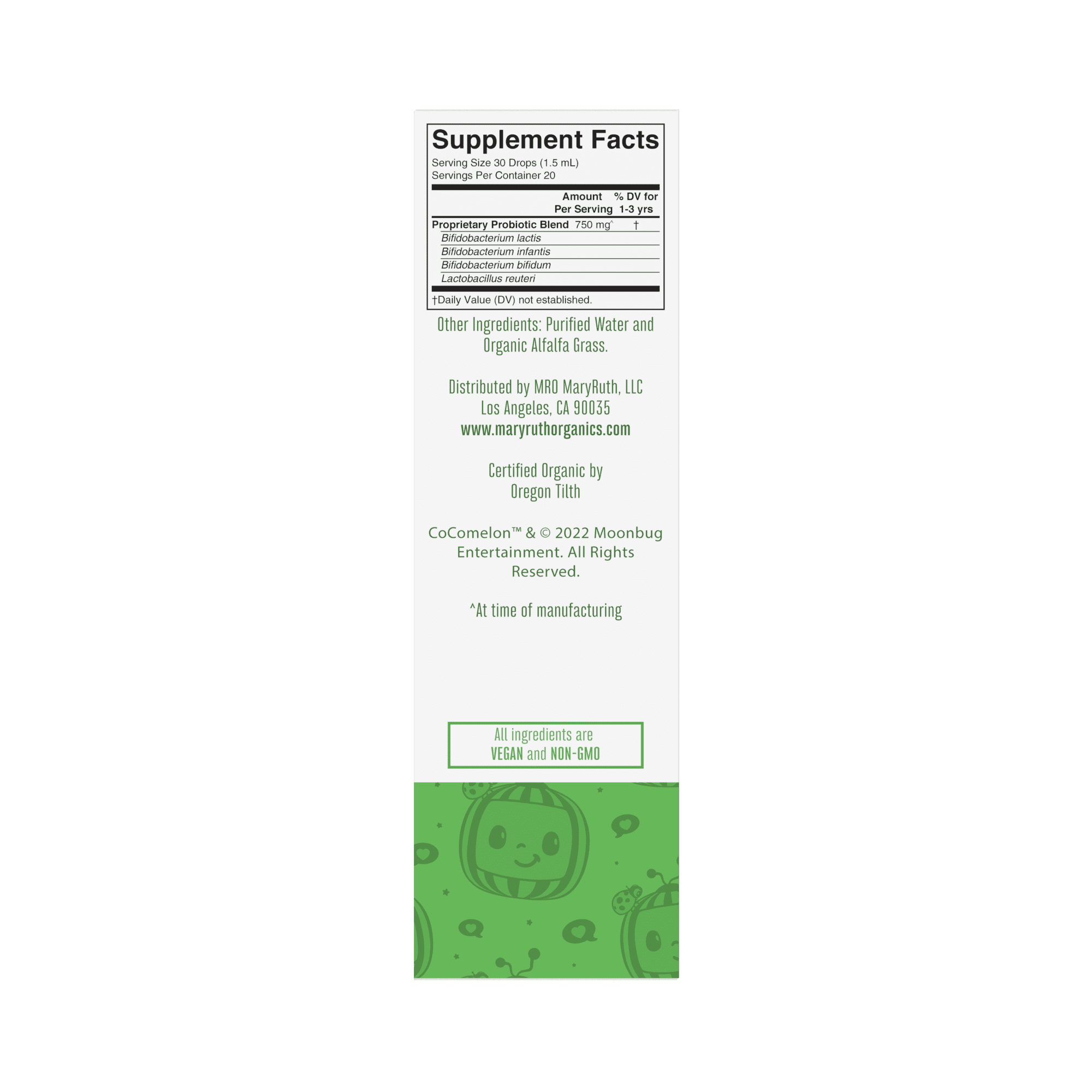 MARYRUTH COCOMELON TODDLER PROBIOTIC LIQUID DROPS ORGANIC 1 FL OZ FOR KIDS
