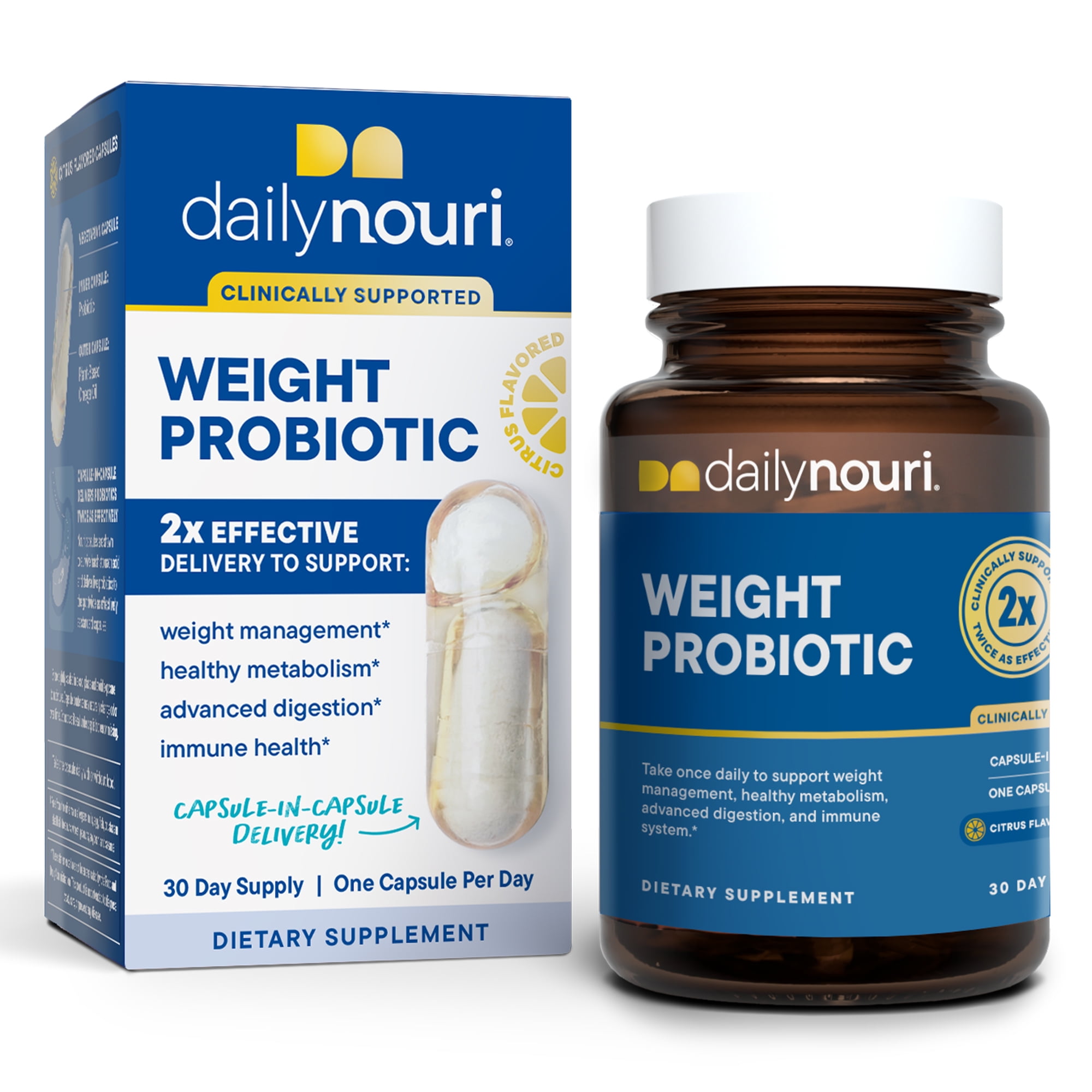 DAILY NOURI WEIGHT PROBIOTIC VEGAN AHIFLOWER OIL OMEGA CAPSULES 30-DAY SUPPLY UNISEX