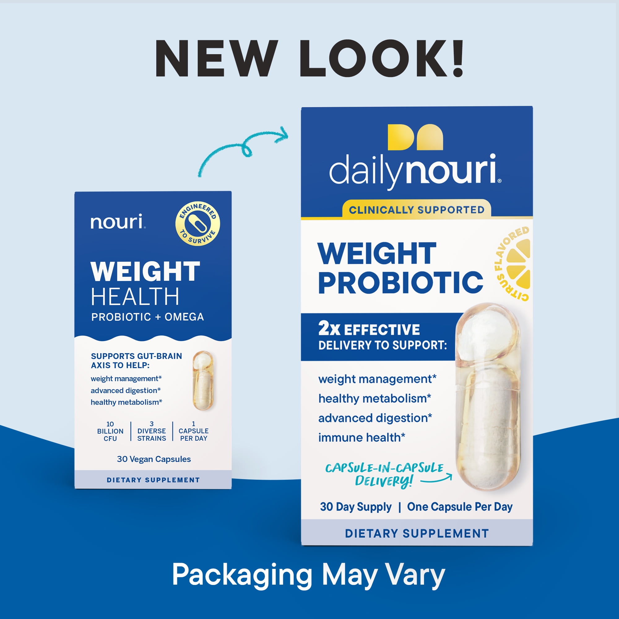 DAILY NOURI WEIGHT PROBIOTIC VEGAN AHIFLOWER OIL OMEGA CAPSULES 30-DAY SUPPLY UNISEX