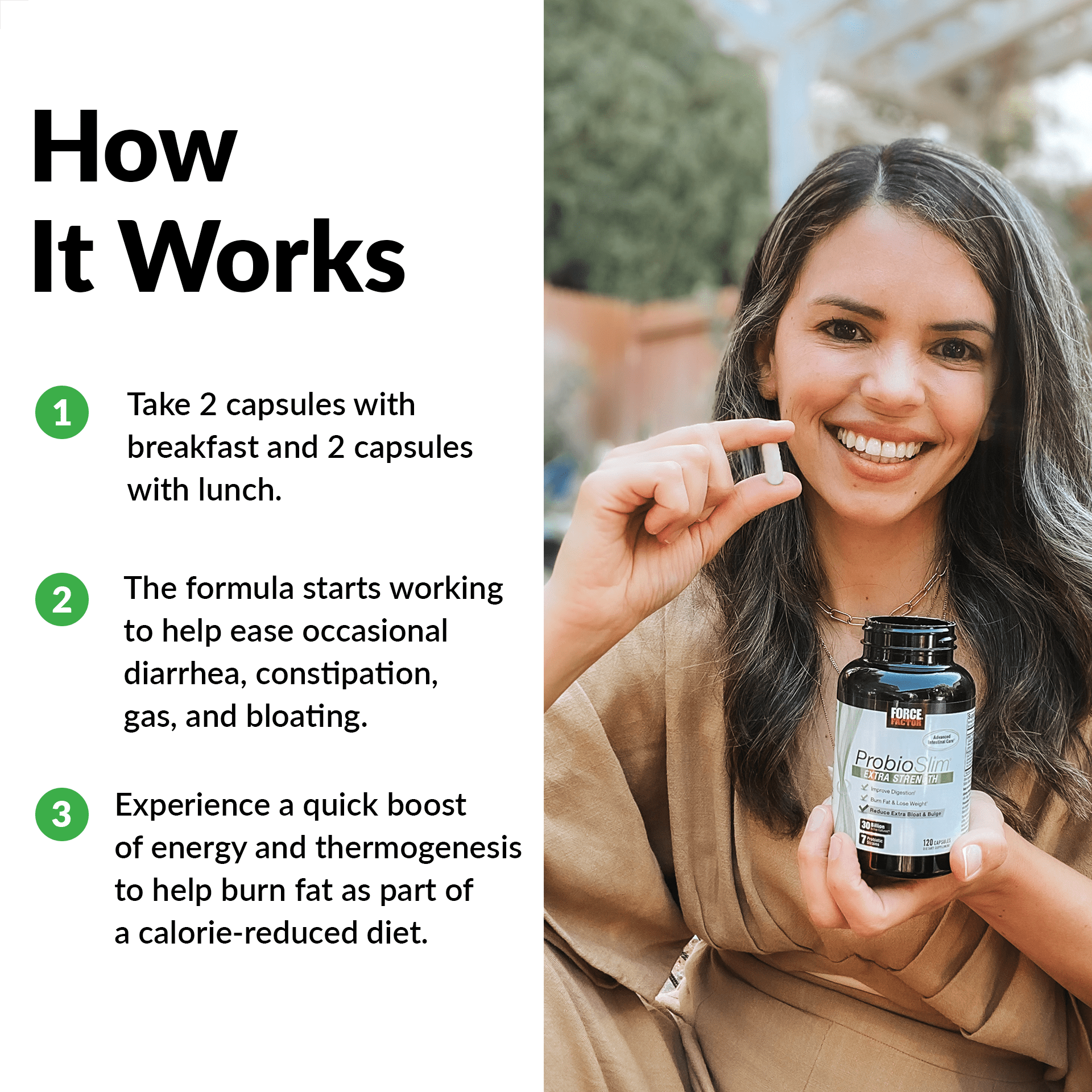 EXTRA STRENGTH PROBIOTIC SUPPLEMENT FOR WEIGHT LOSS AND DIGESTIVE HEALTH, 120 CAPSULES