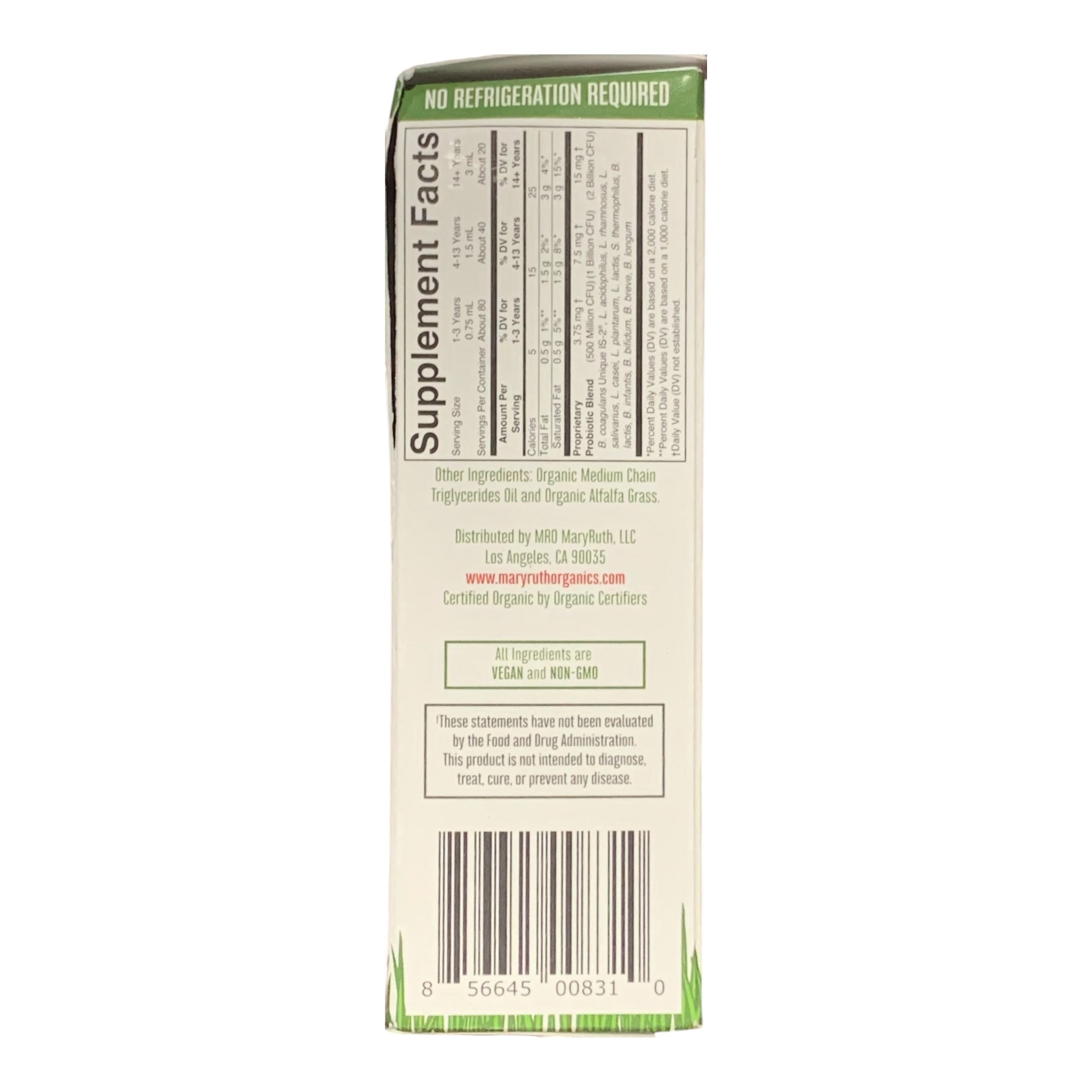 MARYRUTHS ORGANIC LIQUID OIL BASED PROBIOTIC UNFLAVORED 2 OZ