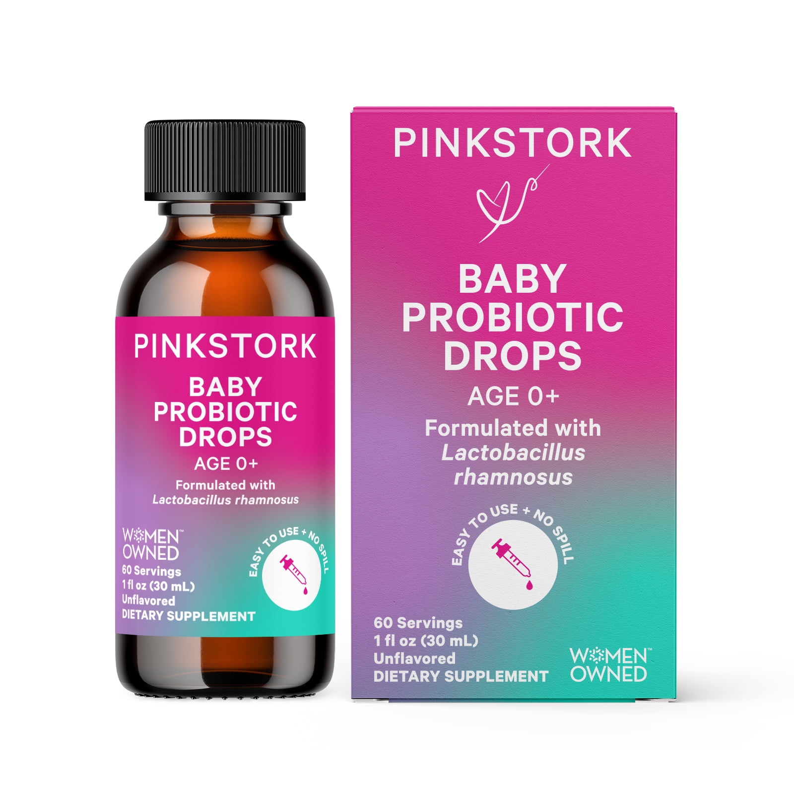 PINK STORK BABY PROBIOTIC DROPS INFANT DIGESTION GAS RELIEF 1 FL OZ