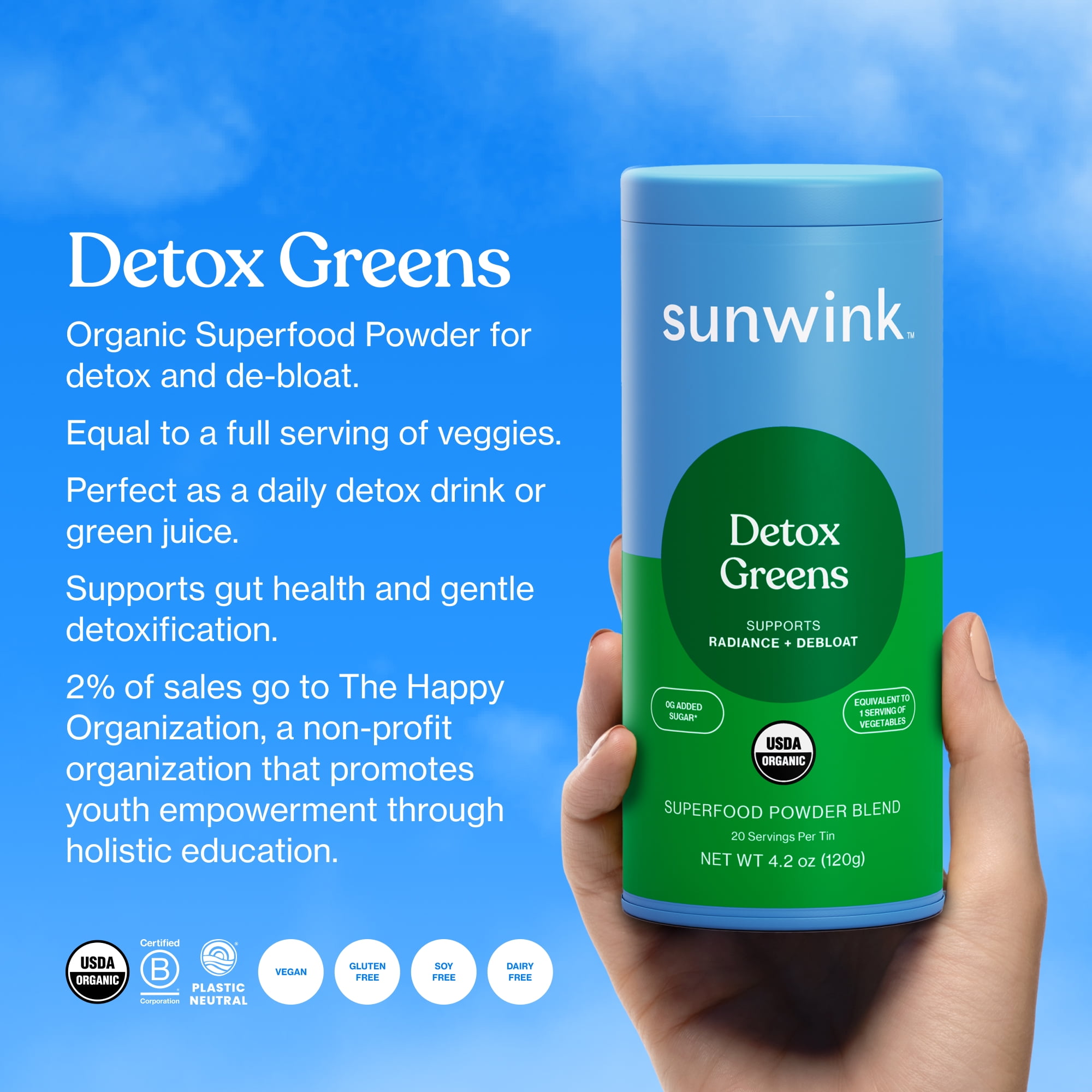 ORGANIC DETOX GREENS SUNWINK SUPERFOOD POWDER