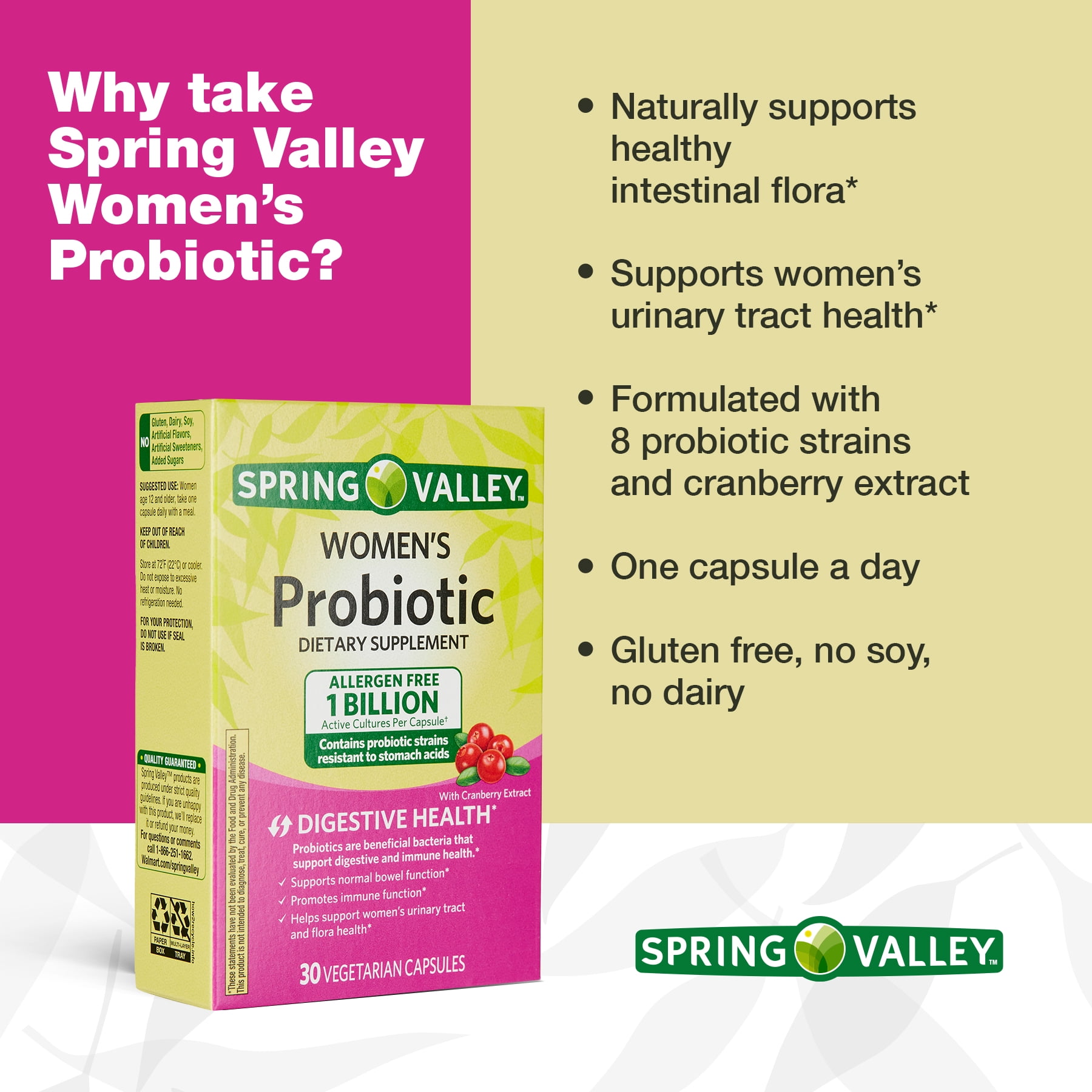 SPRING VALLEY WOMEN PROBIOTIC SUPPLEMENT 30 COUNT