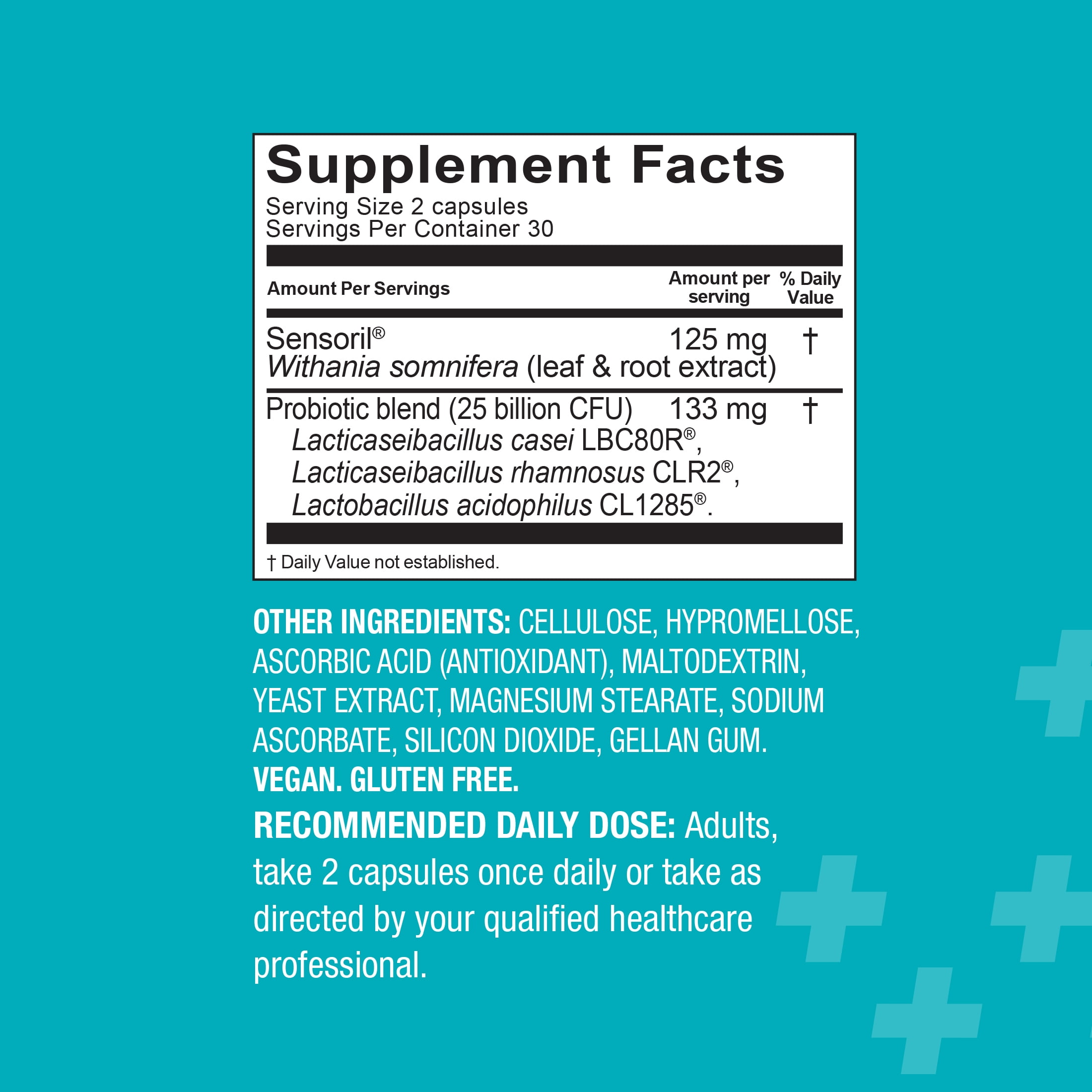 BIO-K+ EXTRA STRESS SUPPORT PROBIOTIC CAPSULES SHELF STABLE 25 BILLION CFU 60 COUNT