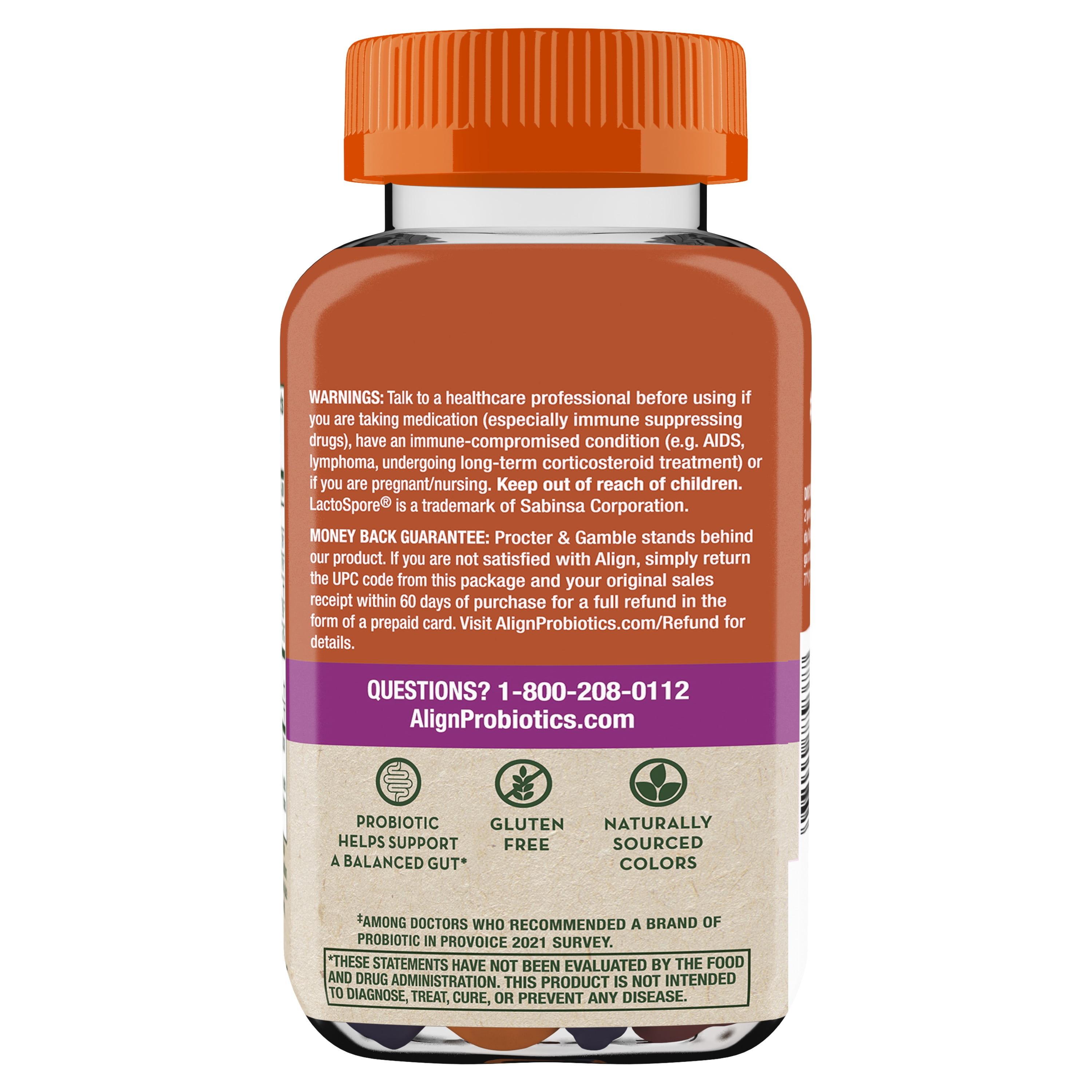 ALIGN PREBIOTIC PROBIOTIC GUMMIES NATURAL FLAVORS 60 CT