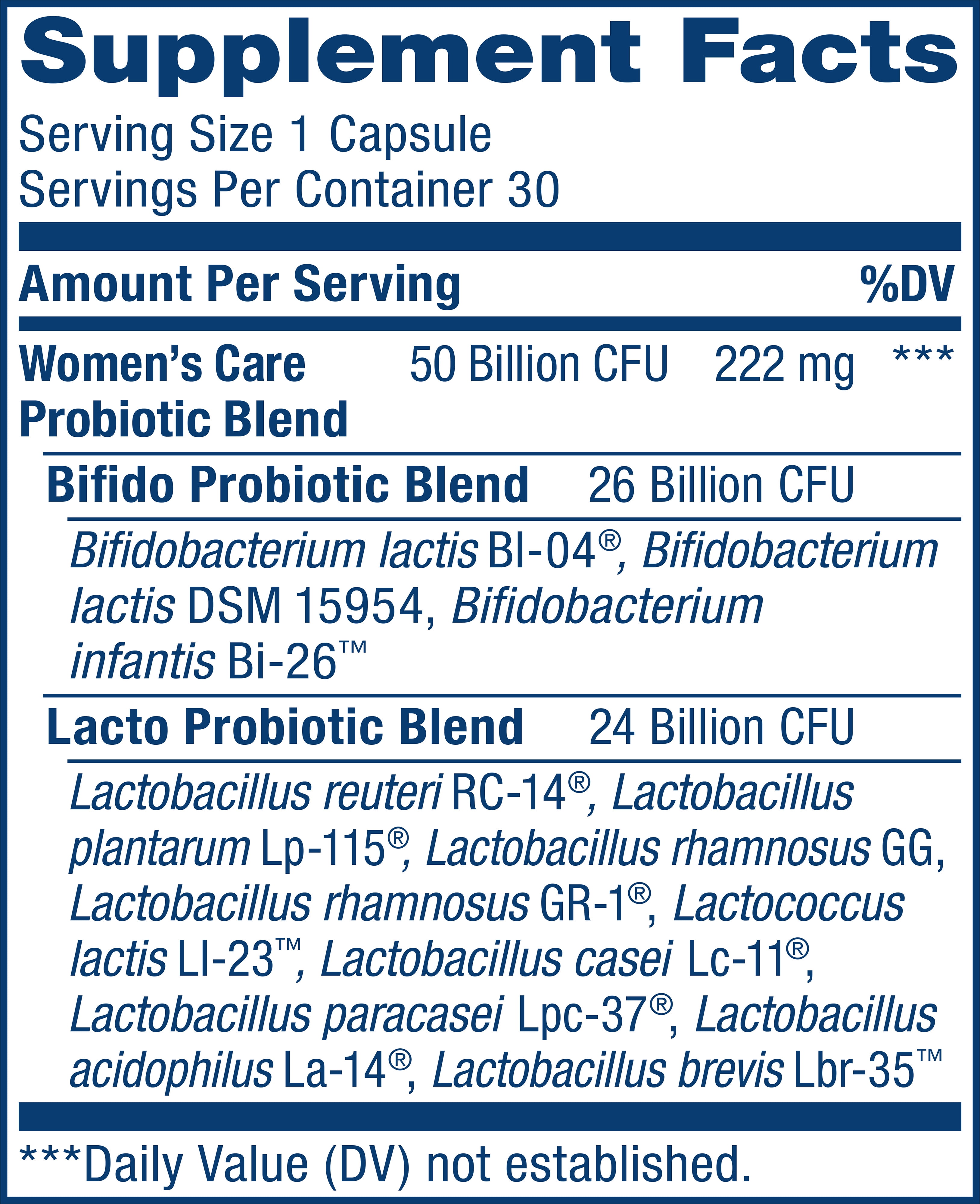 RENEW LIFE WOMEN'S VAGINAL PROBIOTIC SUPPLEMENT 50 BILLION CFU 30 VEGETARIAN CAPSULES