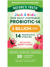 NATURE'S TRUTH KIDS PROBIOTIC CHEWABLE 3 BILLION CFU 30 COUNT 14 STRAINS BERRY FLAVOR