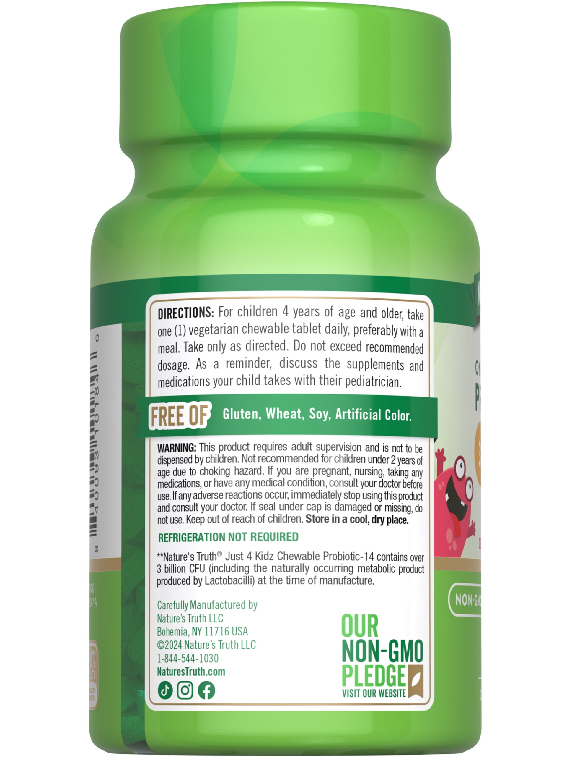 NATURE'S TRUTH KIDS PROBIOTIC CHEWABLE 3 BILLION CFU 30 COUNT 14 STRAINS BERRY FLAVOR