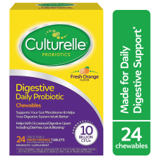CULTURELLE DIGESTIVE DAILY PROBIOTIC CHEWABLES FOR DIGESTIVE AND GUT HEALTH FRESH ORANGE 24 COUNT
