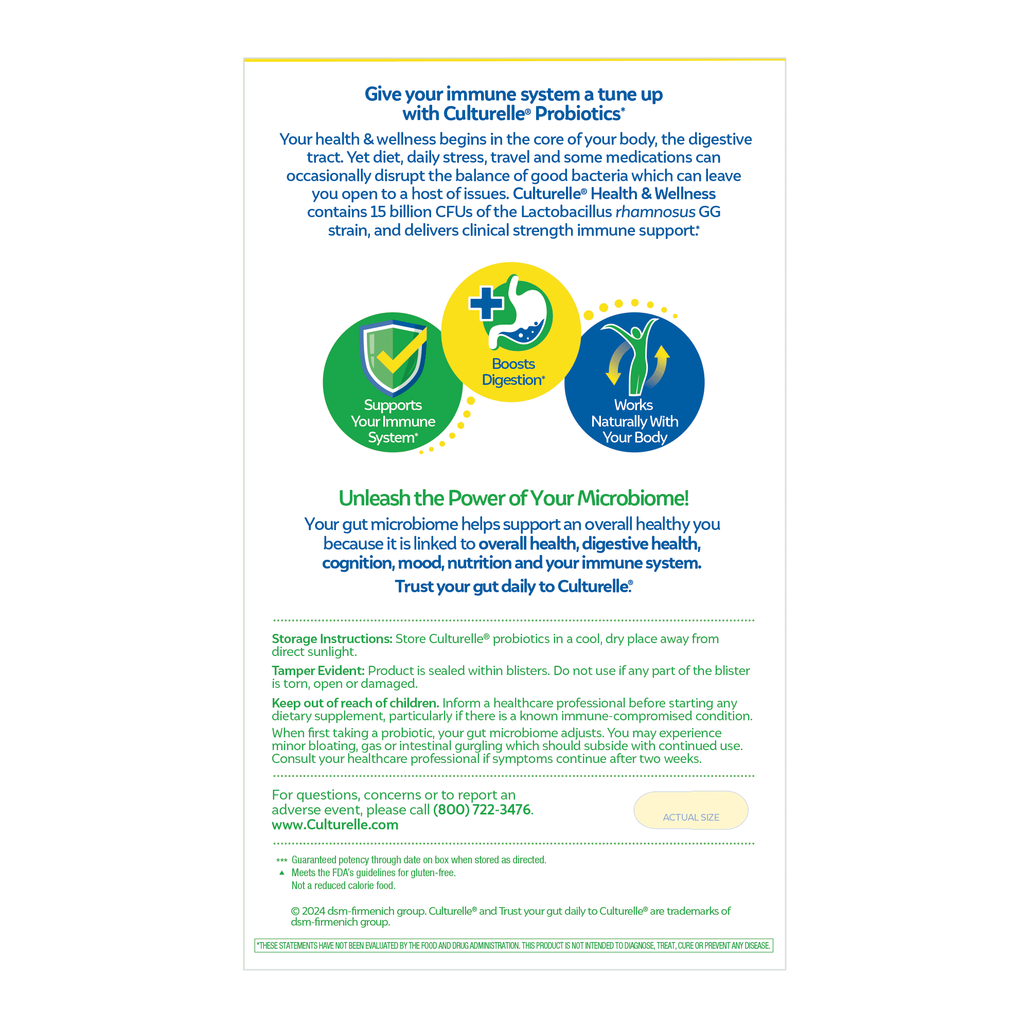 CULTURELLE HEALTH WELLNESS DAILY PROBIOTIC 50 COUNT SUPPLEMENT FOR YOUR WELL-BEING