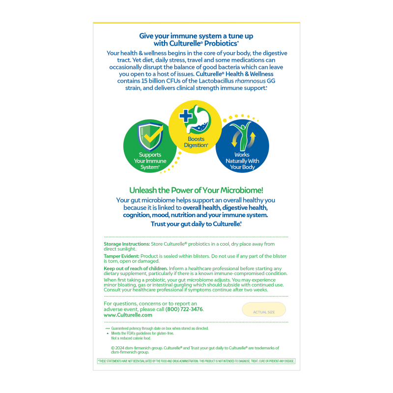 CULTURELLE HEALTH WELLNESS DAILY PROBIOTIC 50 COUNT SUPPLEMENT FOR YOUR WELL-BEING