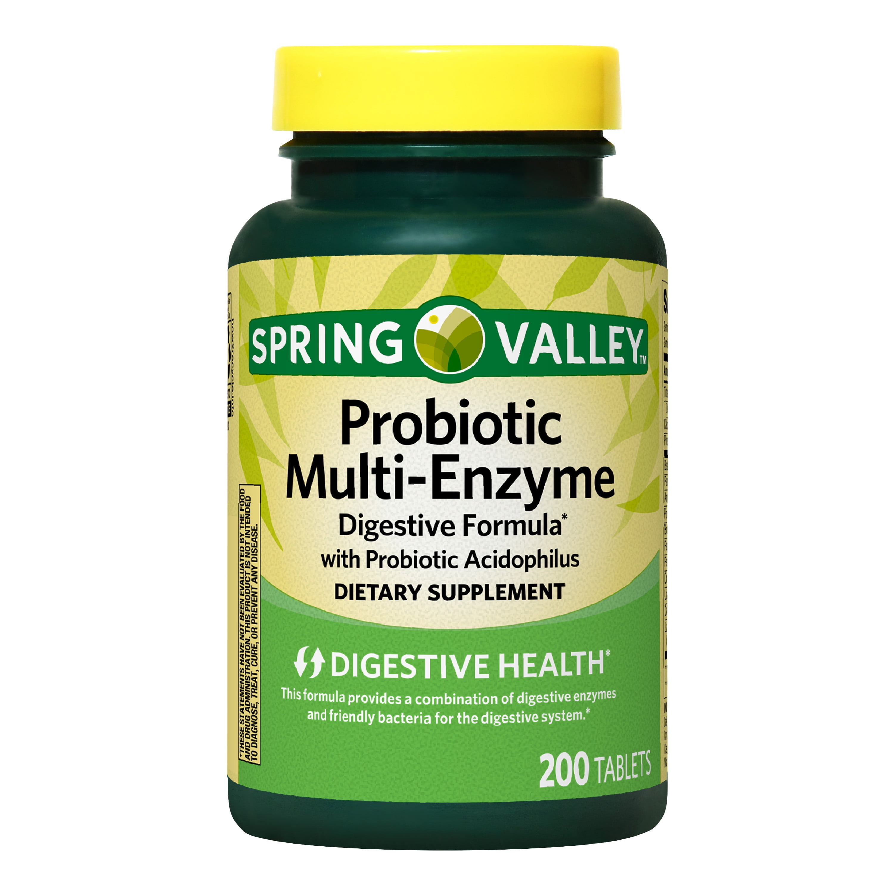 SPRING VALLEY PROBIOTIC MULTI-ENZYME DIGESTIVE FORMULA 200 COUNT TABLETS FOR DIGESTION SUPPORT