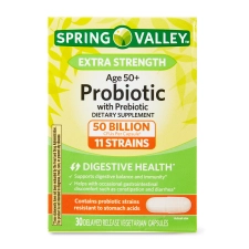 SPRING VALLEY EXTRA STRENGTH AGE 50 PLUS PROBIOTIC PREBIOTIC DIGESTIVE HEALTH CAPSULES 30 COUNT
