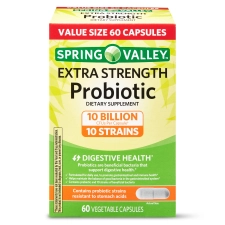 SPRING VALLEY EXTRA STRENGTH PROBIOTIC VEGETABLE CAPSULES 10B CFU 60 CT