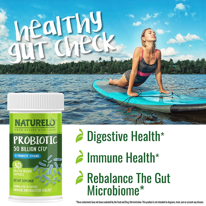 NATURELO PROBIOTICS 50 BILLION CFU DIGESTIVE HEALTH 11 STRAINS IMMUNE SYSTEM 30 VEGETARIAN CAPSULES