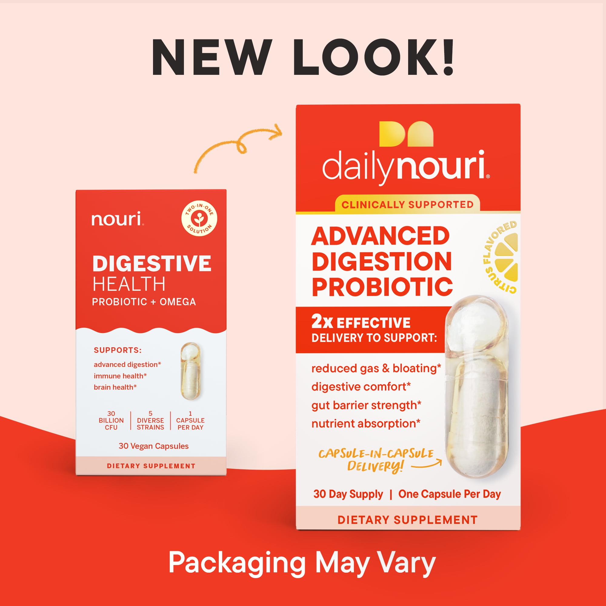 NOURI ADVANCED DIGESTION PROBIOTIC OMEGA DIGESTION IMMUNE BRAIN HEALTH 30 DAY SUPPLY
