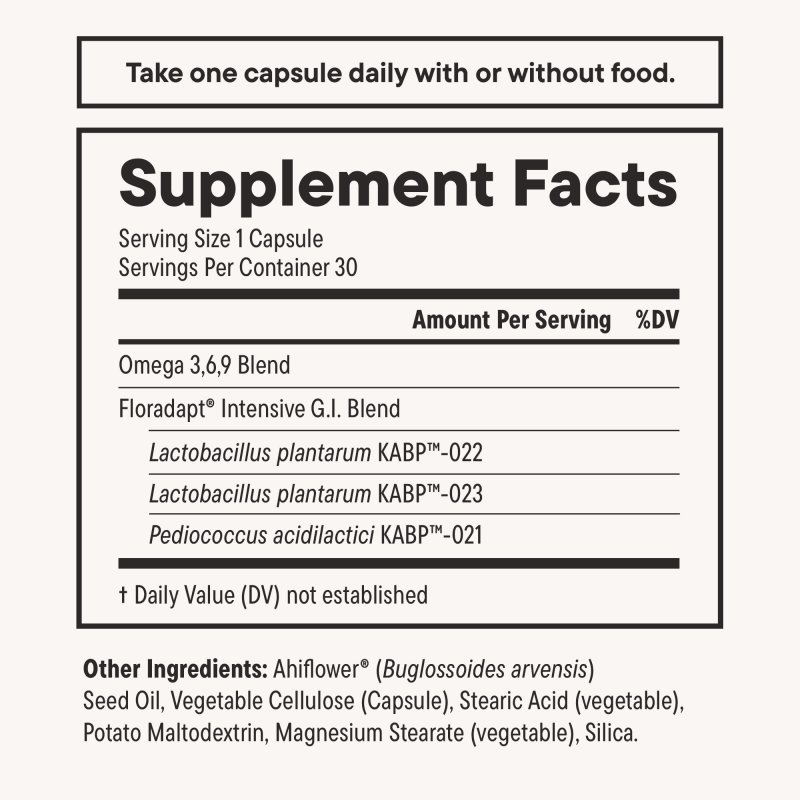NOURI ADVANCED DIGESTION PROBIOTIC OMEGA DIGESTION IMMUNE BRAIN HEALTH 30 DAY SUPPLY